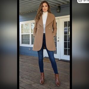 Kenneth Cole Coat Camel Double Breasted 
$129 Small
